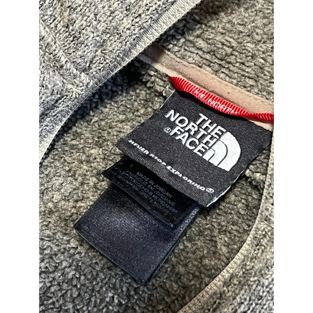 North Face Mens Gordon‎ Lyons Quarter Zip Fleece Pullover Heather Grey Brown M